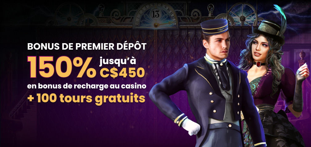 150% up to C$450 First Deposit Casino Bonus + 100 Free Spins