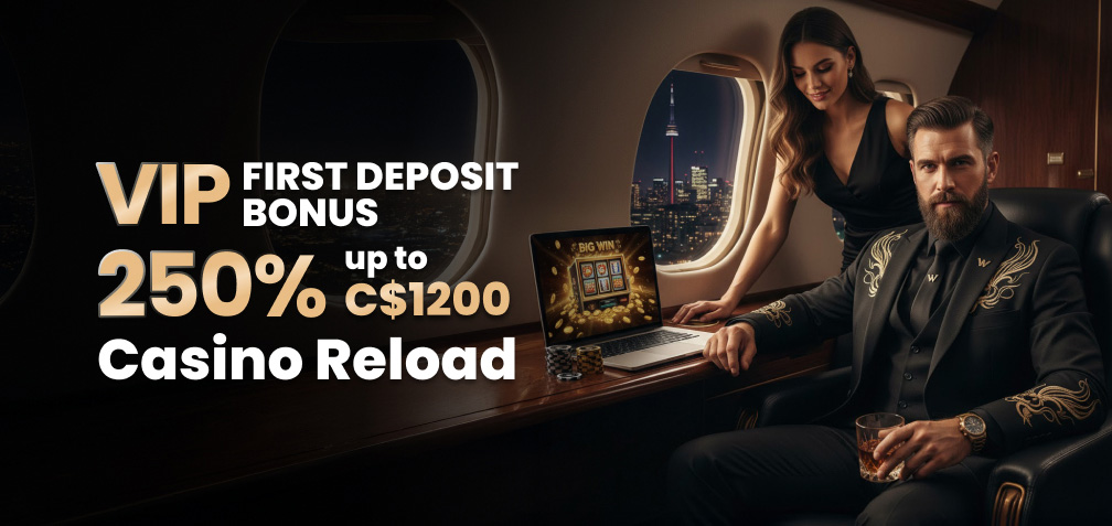 VIP Casino 250% up to C$1200 First Deposit Bonus